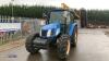 2007 NEW HOLLAND TL100A 4wd tractor, A/C, air seat, 3 x spool valves (CN57 DMX) c/w McCONNELL PA48 flail hedge cutter, McCONNELL ditching attachment, & 4 x spare wheels with turf tyres (V5 & Manuals in office) - 2