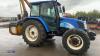 2007 NEW HOLLAND TL100A 4wd tractor, A/C, air seat, 3 x spool valves (CN57 DMX) c/w McCONNELL PA48 flail hedge cutter, McCONNELL ditching attachment, & 4 x spare wheels with turf tyres (V5 & Manuals in office) - 5