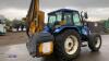 2007 NEW HOLLAND TL100A 4wd tractor, A/C, air seat, 3 x spool valves (CN57 DMX) c/w McCONNELL PA48 flail hedge cutter, McCONNELL ditching attachment, & 4 x spare wheels with turf tyres (V5 & Manuals in office) - 6