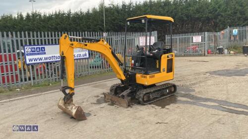 2021 JCB 16C rubber tracked excavator (s/n 3029518) with bucket, blade, piped & expanding tracks