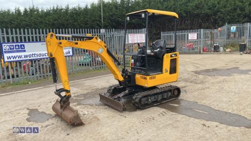 2021 JCB 16C rubber tracked excavator (s/n 3029283) with bucket, blade, piped & expanding tracks