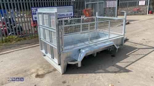 8 x 4 twin axle trailer body c/w mesh sides & ramp door