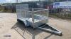 8 x 4 twin axle trailer body c/w mesh sides & ramp door - 3