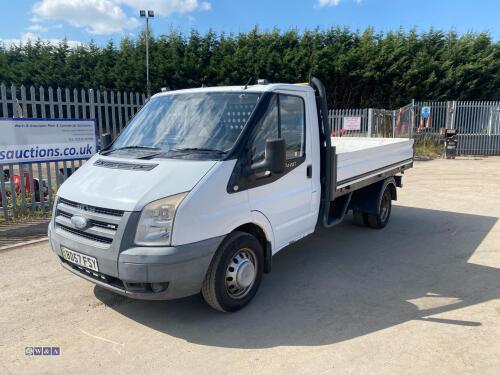 2008 FORD TRANSIT 100 T350M 3.5t RWD 6-speed manual diesel dropside pick-up (BD57 FSY) (MoT 30th July 2025) (V5, MoT & manual in office) (NO VAT)