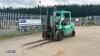 MITSUBISHI 4t diesel driven forklift truck (s/n 00823) with duplex mast & side-shift (All hour and odometer readings are unverified and unwarranted)