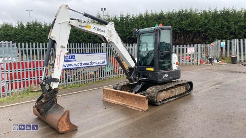 2020 BOBCAT E45 rubber tracked excavator (s/n B3NR13125) with bucket, blade, piped & Q/hitch