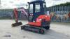 2016 KUBOTA KX61-3 rubber tracked excavator (3271005) with bucket, blade & piped - 3