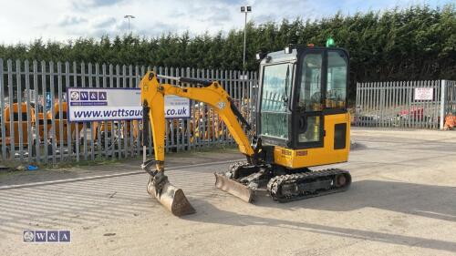 2021 JCB 16C rubber tracked excavator (s/n 3029489) with 3 x buckets, blade, piped, expanding tracks & cab