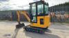 2021 JCB 16C rubber tracked excavator (s/n 3029489) with 3 x buckets, blade, piped, expanding tracks & cab - 3