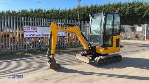 2021 JCB 16C rubber tracked excavator (s/n 3029417) with bucket, blade, piped, expanding tracks & cab