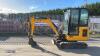 2021 JCB 16C rubber tracked excavator (s/n 3029417) with bucket, blade, piped, expanding tracks & cab - 3