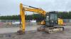 2016 JCB JS145LC Plus steel tracked excavator (s/n 2424214) with Q/hitch & piped