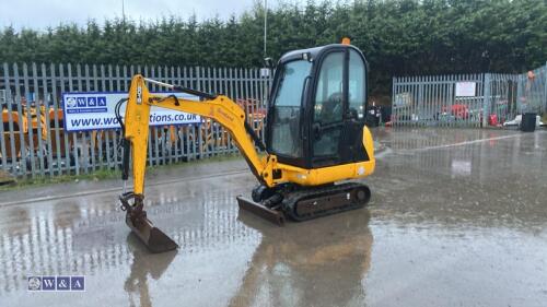 2013 JCB 801.8 rubber tracked excavator (s/n 02074107) with bucket, blade, piped, expanding tracks, cab & Q/hitch