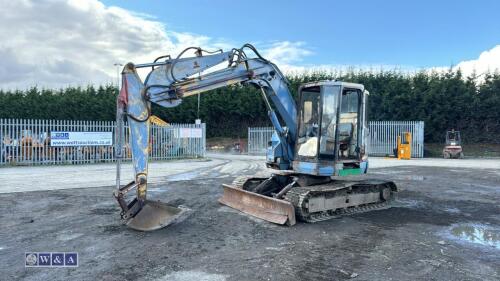 SUMITOMO SP75U steel tracked excavator with bucket, blade, piped & off-set boom