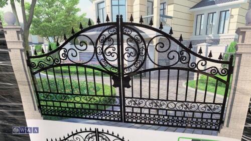 Pair of entrance gate with ornate design (suit 14ft entrance)