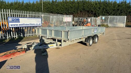 2024 IFOR WILLIAMS LM166 3.5t twin axle trailer c/w internal lashing points, LED lights, 8ft ramps, sides (35880)