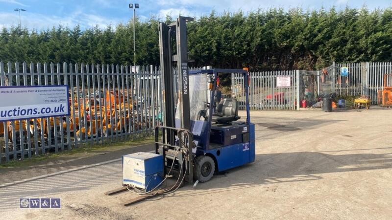 NISSAN 1.5t battery driven forklift truck with charger, duplex mast & side-shift