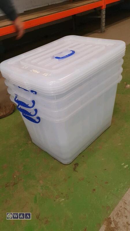 Set of 4 x plastic storage boxes