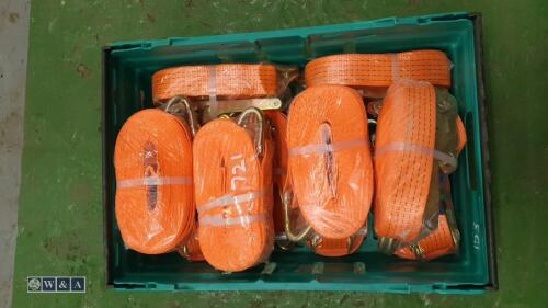 Approximately 10 of 5t x 12m ratchet & straps