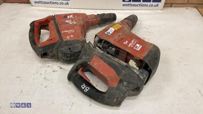 2 x HILTI TE70/TE60 110v SDS breakers