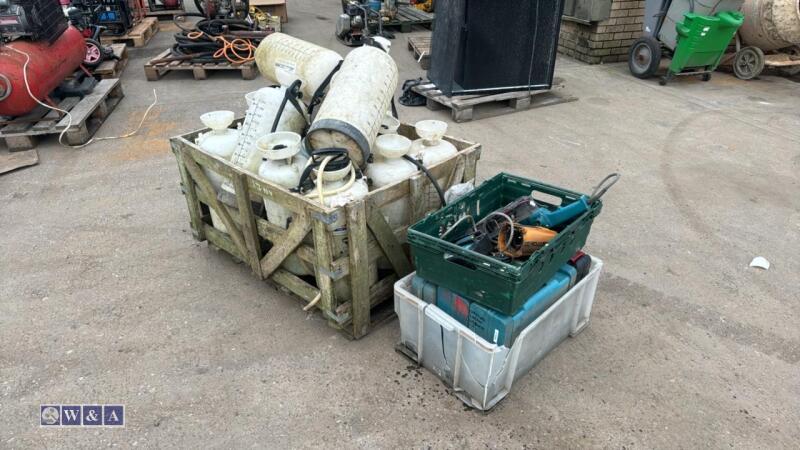 Crate of dust suppression bottles