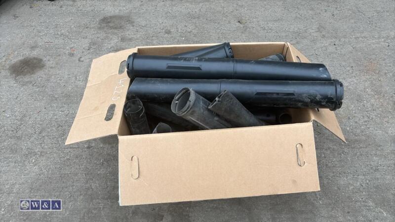 Box of STIHL petrol blower spares, pipes, etc