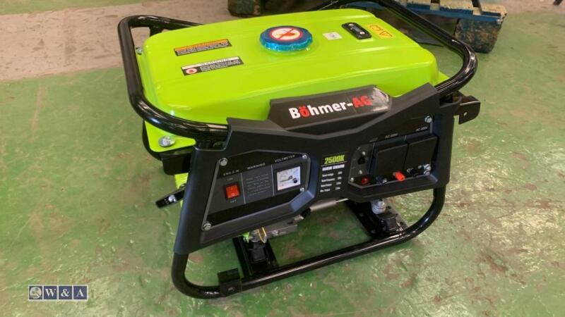 BOHMER AG WX2500K petrol driven generator (unused)