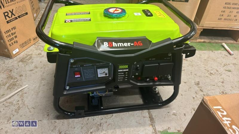 BOHMER AG WX3000K petrol driven generator (unused)