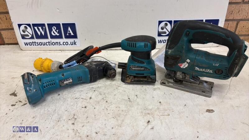 MAKITA cordless jigsaw, 110v palm sander & cordless multi tool