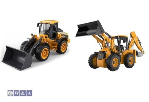 2 x Construction Models - JCB 4CX Backhoe Loader & Volvo L50H Wheel Loader RTR Radio Control Vehicle - Kindly donated by CAB GLAZING LTD