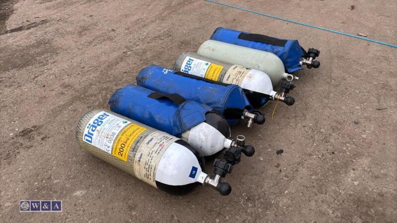 6 x DRAGER high pressure air cylinders