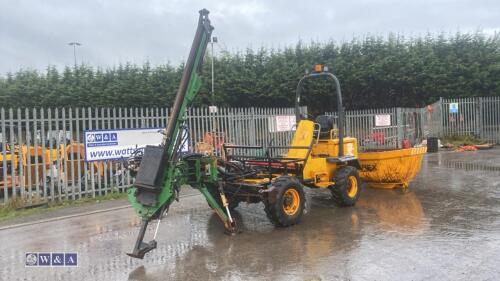 BARFORD SXR3000 4wd dumper c/w front mounted swing round post knocker, side shift, hydraulic stabiliser & dumper skip