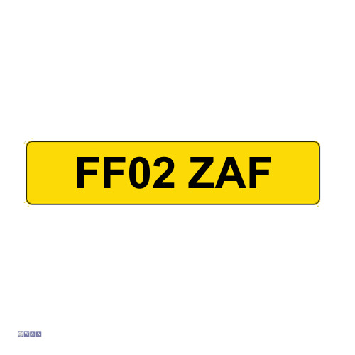 Number plate: FF02 ZAF (Copy of retention certificate in office)