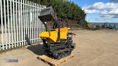 Self loading high tip rubber tracked power barrow (unused)