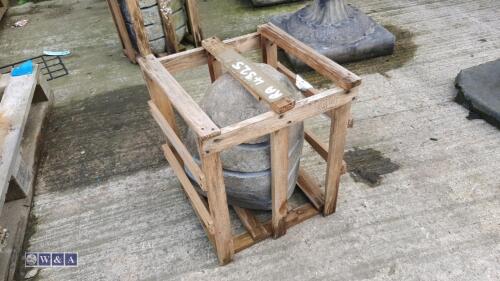 Crated heavy riverstone outdoor egg lantern