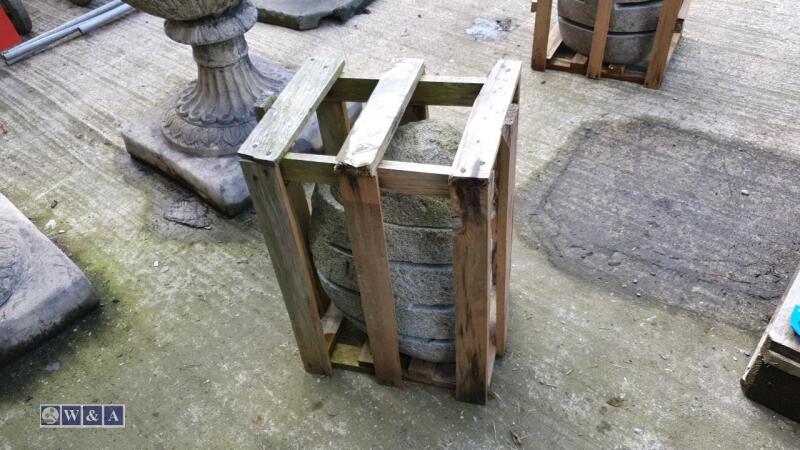 Crated heavy riverstone outdoor egg lantern