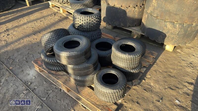 Pallet of mixed mower / quad tyres