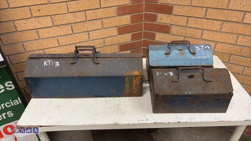 3 x metal tool boxes and tools