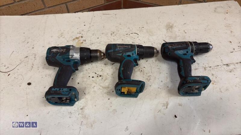 3 x MAKITA cordless drills