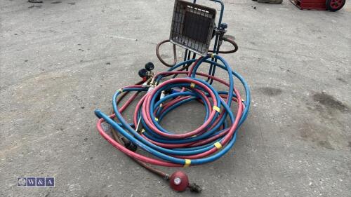 Acetylene torch, gauges & gas heater