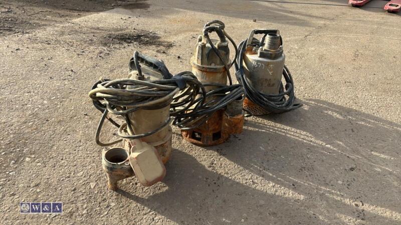 3 x 110v submersible water pumps