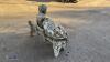 Stone garden ornament of 2 x children sat on a bench - 4