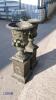 Pair of cast iron urns (bronze green finish) & plinths - 2