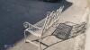 Ornate iron garden bench (grey) - 3