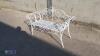 Ornate iron garden bench (white) - 2