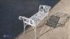 Ornate iron garden bench (white) - 3