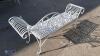 Ornate iron chaise lounge (white) - 3