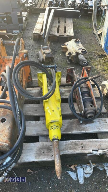 INDECO hydraulic machine breaker c/w lines (30mm pins)