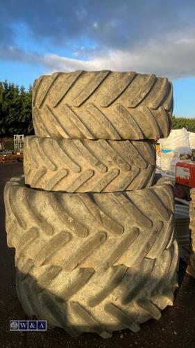 Set of 4 x tractor tyres (2 x 650/65R38 & 2 x 540/65R28)