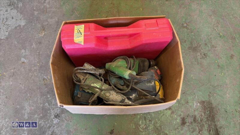 Box of various power tools